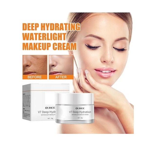 Crème de Maquillage Waterlight à Hydratation Profonde,Deep Hydration Waterlight Makeup Cream,Crème de Tone Hydratante,Crème H