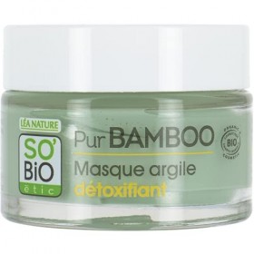 SoBio Étic Masque argile détoxifiant, tous types de peaux, Pur Bamboo 50 ml
