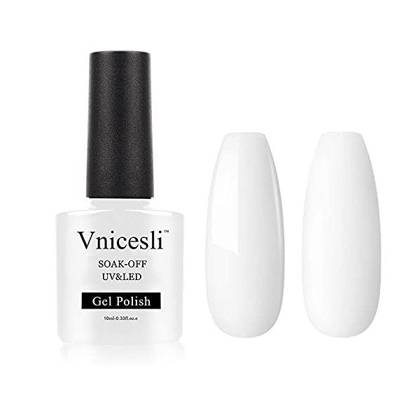 Vnicesli Vernis Semi Permanent Rose, 10ml French Transparent Pink Vernis à Ongles Naturelle Vernis Gel UV Semi Permanent Soak