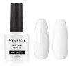 Vnicesli Vernis Semi Permanent Rose, 10ml French Transparent Pink Vernis à Ongles Naturelle Vernis Gel UV Semi Permanent Soak