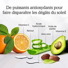 Sérum à la vitamine C pour le visage, sérum éclaircissant pour réduire les taches brunes, les ridules et les rides, soins de 