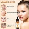 Sérum anti-âge, sérum 20% de vitamine C pour le visage, sérum anti-rides et cernes à base de plantes avec antioxydant, mélang