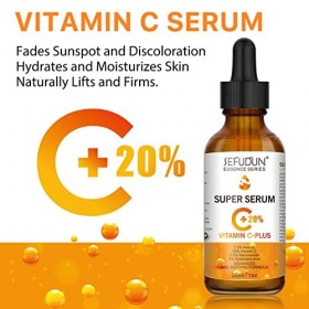 Kaniers Sérum Vitamine C supérieure pour le visage, Une formule puissante et avancée avec 20% Vitamine C, Sérum Anti-âge, Ant