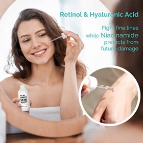 ZealSea 60ml Sérum Visage à lacide Hyaluronique pour lisser les fines rides, Acide Hyaluronique Serum Visage Hydratation de 