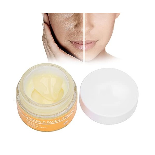 Crème pour le Visage à la Vitamine C VC Crème pour le Visage éclaircissante Crème de Jour Hydratante pour Femmes et Hommes