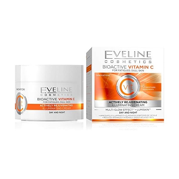 Eveline Cosmetics Crème Visage Rafraîchissante Active à Vit C Jour/Nuit 50 ml