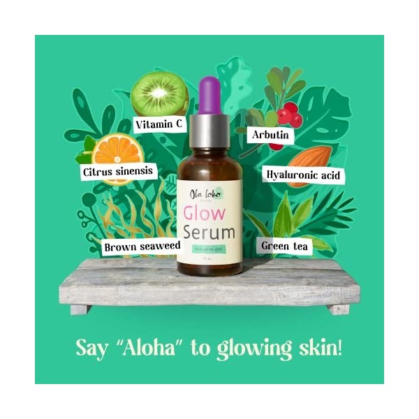 Sérum Glow Vitamin C pour le visage, sérum anti-âge à l’acide hyaluronique et à la niacinamide, soins de la peau stimulant le