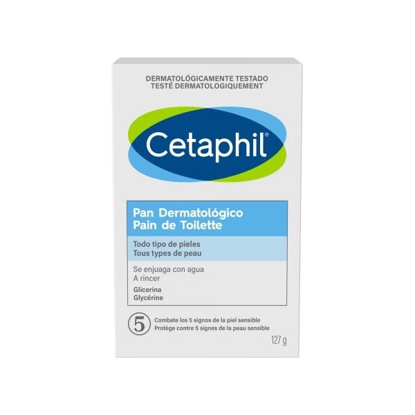 Cetaphil Pain de Toilette 127g pour Peau Normale, Peau Grasse/à problèmes, Peau Atopique et Réactive, Peau Sensible, Peau Sèc