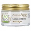 LÉA NATURE SO BiO étic| Crème légère Anti-Âge jour – Précieux Argan | Lisse, Tonifie et Raffermit la peau |Huile d’Argan Bio 