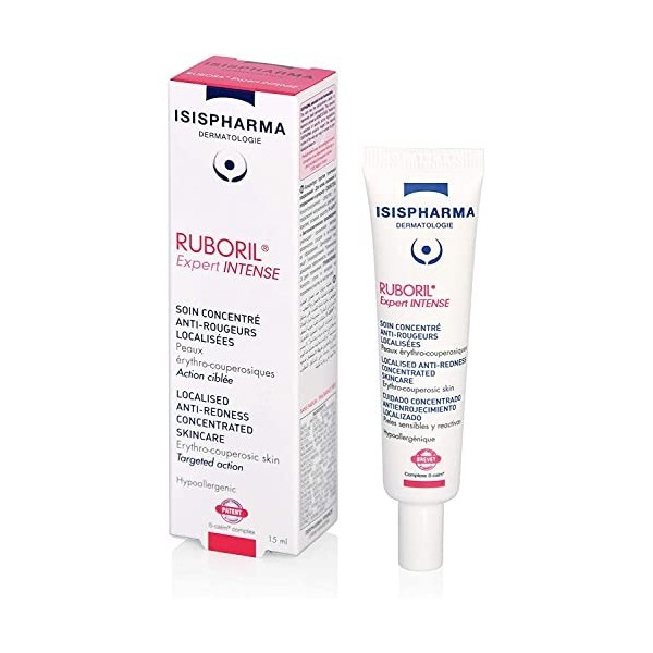 Isispharma - RUBORIL Expert Intense 15 ml - Gel-crème Soin Concentré Peaux Sensibles Anti-Rougeurs Localisées – Apaise Et Dim