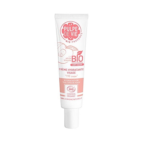 PULPE DE VIE "The Cream" Crème visage BIO hydratante 40 ml, 100% recyclable, à base de fruits, cosmétique antigaspi bio, Upcy