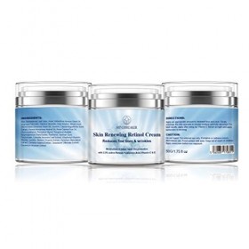 Crème hydratante au rétinol 2,5% pour le visage et les yeux avec de la vitamine C et de lacide hyaluronique pour lanti-âge,