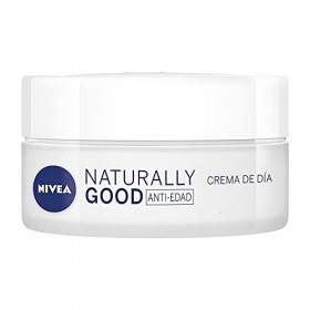 NIVEA Naturally Good Crema de Día Antiarrugas 1 x 50 ml , crema reafirmante con ingredientes naturales, crema antiedad para 