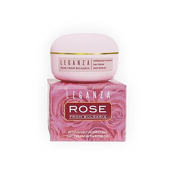 Leganza Crème de Jour Visage Hydratation Intensive avec de Lhuile Essentielle de Rose de Bulgarie