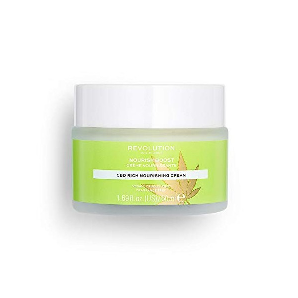 Revolution Skincare London, Nourish Boost, Cbd Rich Nourishing, Crème pour Le Visage. 50ml