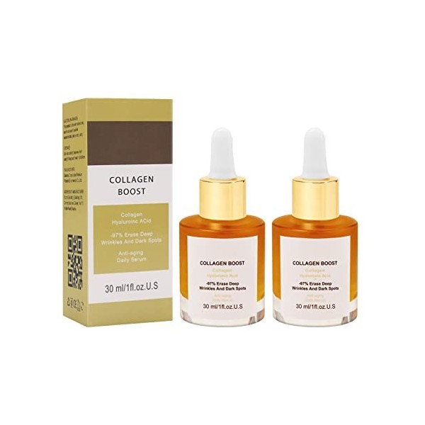 Advanced Collagen Boost Sérum anti-âge, Collagen Boost Serum, Réduit Lapparence Des Rides et Améliore la Fermeté de la Peau,