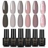 ROSALIND Vernis Semi Permanent Paillettes dor Gris Noir et Blanc Palette 6 Couleurs 7ML Soak Off Semi Permanent Automne Set