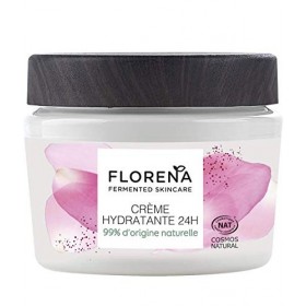 FLORENA Crème Hydratante 24H à l’Huile d’Olive et au Camélia Fermentés 1 x 50 ml , crème visage à la texture légère, soin vi
