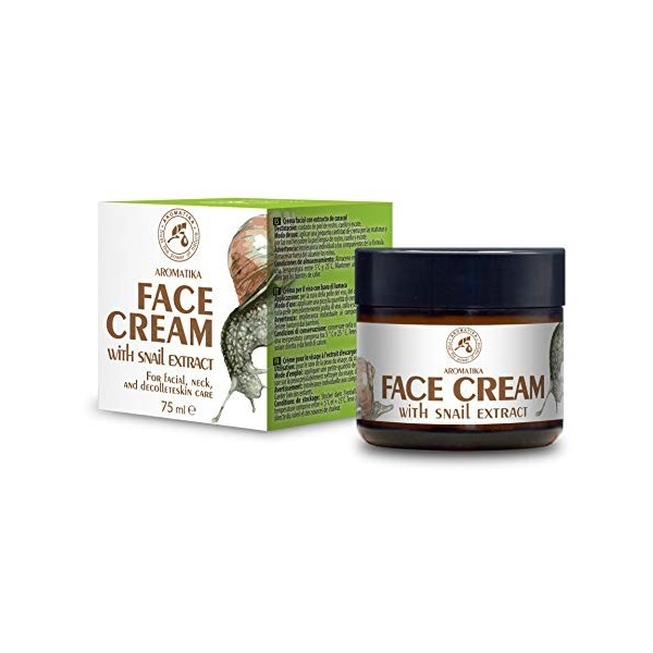 Creme Escargot 75ml - Crème Hydratante dEscargot & Aloès - Ingrédients Naturelle Anti-âge, Anti-rides et Anti-taches - Crème