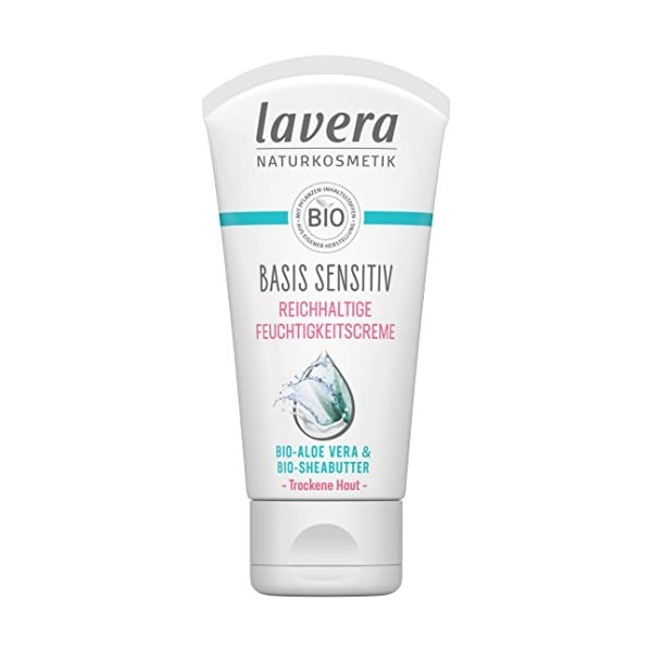 Lavera Naturkosmetik Basis Sensitiv Riche Hydratant Bio Aloe Vera & Beurre de karité Crème 1 x 50 ml