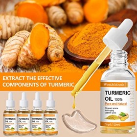 4PCS Turmeric Serum Visage Anti Tache Turmeric Oil Anti Tache Turmeric Sérum Visage Réparateur Au Curcuma Naturel Turmeric Da