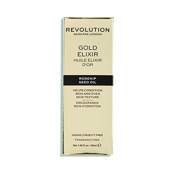 Revolution Skincare London, Gold And Rosehip Seed Oil Nourishing, Huile Visage, 30ml