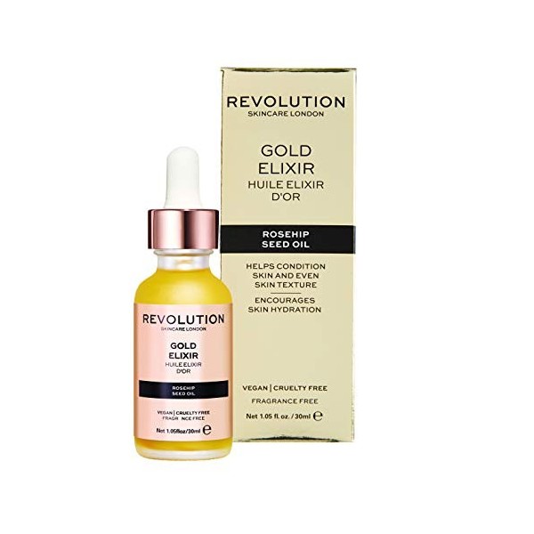 Revolution Skincare London, Gold And Rosehip Seed Oil Nourishing, Huile Visage, 30ml