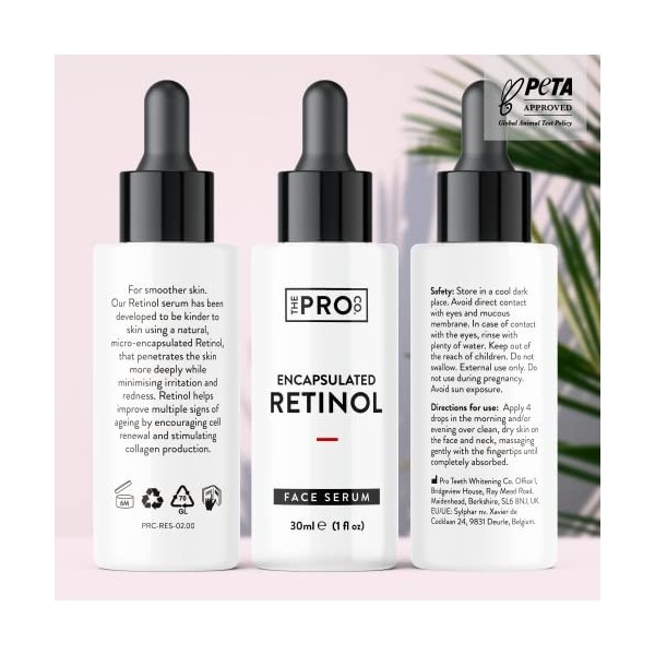 Sérum au Rétinol Haute Résistance 30 ml – Retinol Serum Visage Anti-âge Nano-Encapsulé – Serum Retinol Soin de la Peau pour l