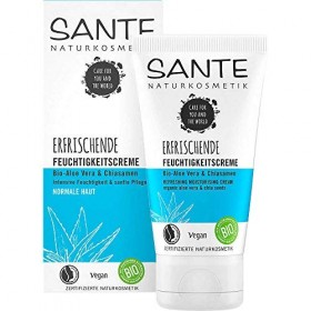 Sante Naturkosmetik 40158 Crème hydratante rafraîchissante à laloe vera et aux graines de chia, soin du visage pour chaque p