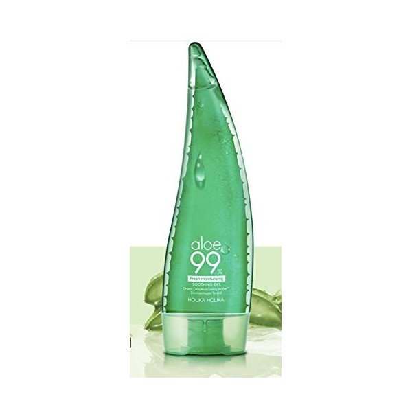 Holika Holika Aloe 99% Apaisant Gel avec 99% de jus de feuilles daloès de lîle vierge de Jeju 55 ml x 3 