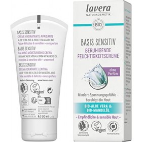 lavera basis sensitiv Crème hydratante apaisante - cosmétiques naturels - végan - Aloe vera bio & Huile damande bio - hydrat