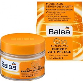 Balea Q10 - Crème de soin anti-rides Energy 24H - 50&nbsp;ml - Lot de 1 Crème Jour et Nuit