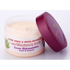 Bionatural 11320 Crème hydratante visage et corps à laloe Rose musquée et vitamines 250 ml