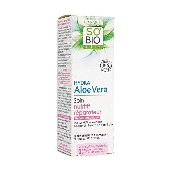 Sobio Etic Soin nutritif réparateur - Hydra Aloe Vera - Le tube de 50 ml