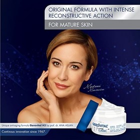 Crème Anti Rides très Hydratante Visage à lAcide Hyaluronique et Vitamine E, Effet Gériatrique, Grand Pouvoir Reconstructeur