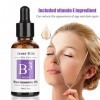 Pur 5% Niacinamide Vitamine E et Acide Hyaluronique Visage Sérum, Hydratant Raffermissant Anti-Rides Sombre Tache Correcteur 