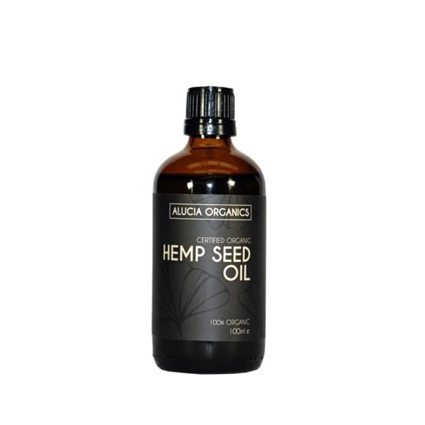 Huile de graines de chanvre Hemp Seed Oil certifiée bio de Alucia Organics 100ml - pur, naturel, pressé à froid, végétalien