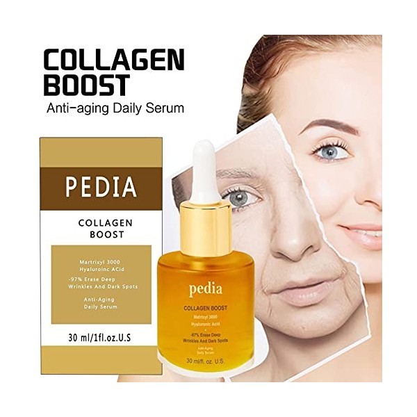 Advanced Collagen Boost Anti Aging Serum,Sérum Anti-Rides Boost au Collagène,Réduction des Rides,Raffermissement de la peau,C