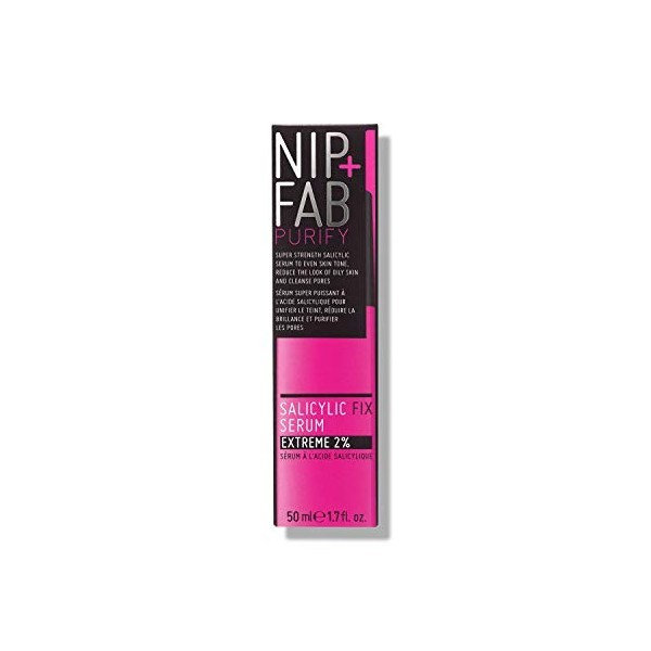 Nip + Fab Salicylic Acid Fix Serum Extreme 2%, Sérum à lAcide Salicylique, Aloe Vera, Extrait de Ginseng, Acide BHA, Hydrata