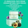 Crème pour le visage "Soufflé" à 1% de Bakuchiol alternative au rétinol végétalien avec acide hyaluronique