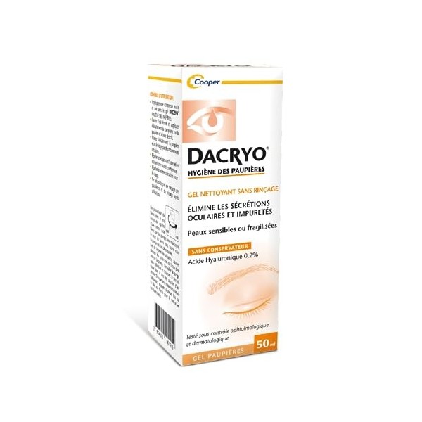 DACRYO® - Gel nettoyant sans rinçage - élimine les secrétions oculaires et impuretés - hygiène et soin des paupières - France