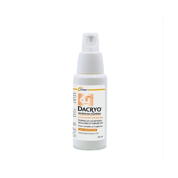 DACRYO® - Gel nettoyant sans rinçage - élimine les secrétions oculaires et impuretés - hygiène et soin des paupières - France