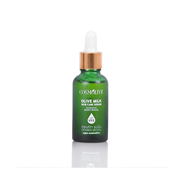 Cosmolive Sérum visage anti-rides à lhuile dolive, traitement anti-taches à la vitamine E pour la peau - 30 ml