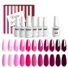 Vishine Vernis Gel Semi Permanent -12 Vernis à Ongles Gel UV LED Gel Polish Soak Off Nail Art Lot Base Top Coat & Matte Top C