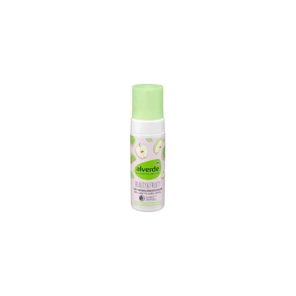 alverde Naturcosmetik Beauty & Fruity Mousse nettoyante 3 en 1 Citron vert pomme bio 150 ml