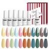 Vishine Vernis Gel Semi Permanent -12 Vernis à Ongles Gel UV LED Gel Polish Soak Off Nail Art Lot Base Top Coat & Matte Top C