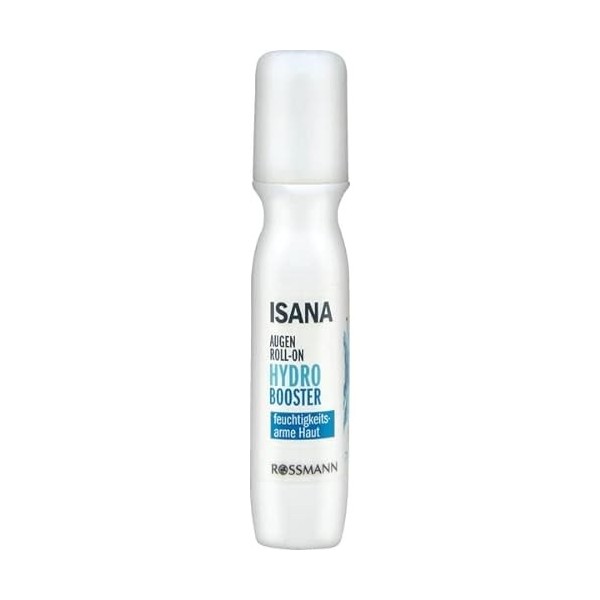 ISANA Hydro Booster Eye Roller 15 ml pour peaux déshydratées, hyaluron & caféine, jusquà 40% dhydratation après 2h