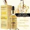 Allbesta Sérum 24k Gold Elixir Hydratant Raffermissant Anti Ageing Anti-Rides Infused Essence Oil Drops pour Le Maquillage du