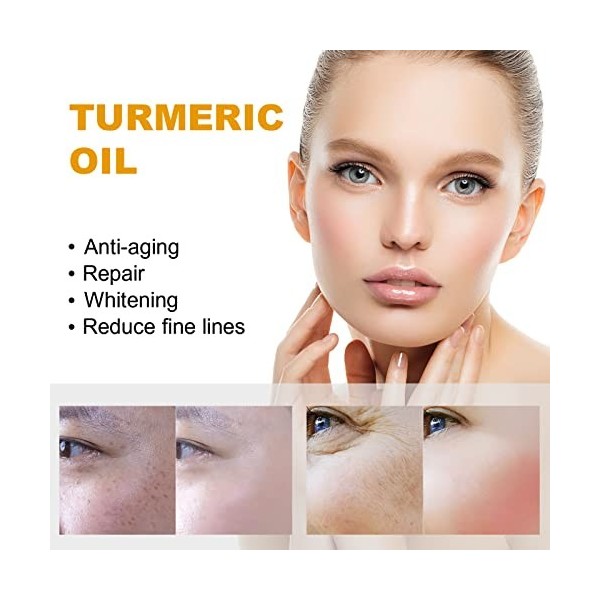 Turmeric Dark Spot Corrector Serum, 2Pcs Sérum Visage Réparateur au Curcuma Naturel, Sérum Éclaircissant Correcteur de Taches