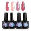 CLAVUZ Vernis Semi Permanent Vernis à ongle Gel Vernis UV LED Gel Nail Polish Varnish Nail Art Soak Off Manucure Lot de 4 - S